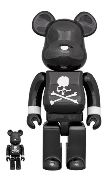 Bearbrick x mastermind Japan Black Chrome Ver. 100% & 400% Set