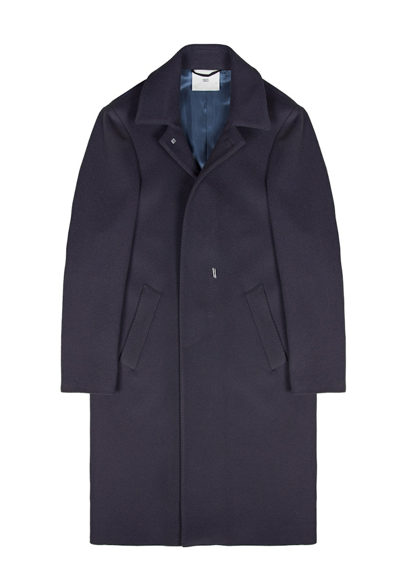 Beautiful Struggles Classic Virgin Wool Coat Navy