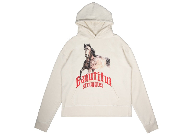 Beautiful Struggles Horsepower Oversized Fit Hoodie Creme