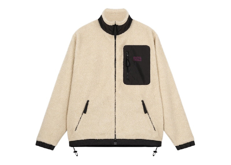 Beautiful Struggles Sherpa Fleece Jacket Beige