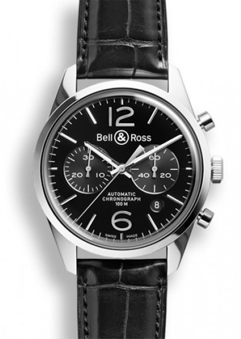 Bell and Ross Vintage Officer BRG126-BL-ST/SCR
