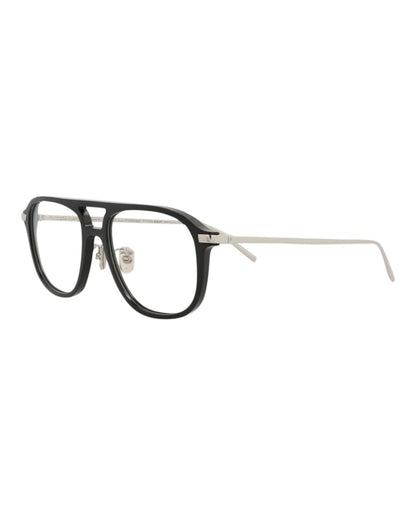 Berluti Aviator-Frame Acetate Optical Frames Black Silver Transparent (BL50006U-55-001)