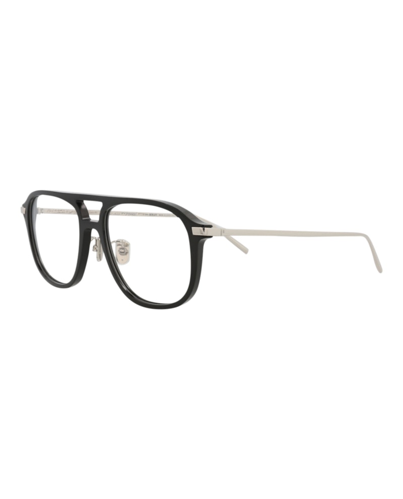 Berluti Aviator-Frame Acetate Optical Frames Black Silver Transparent (BL50006U-55-001)
