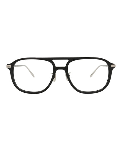 Berluti Aviator-Frame Acetate Optical Frames Black Silver Transparent (BL50006U-55-001)
