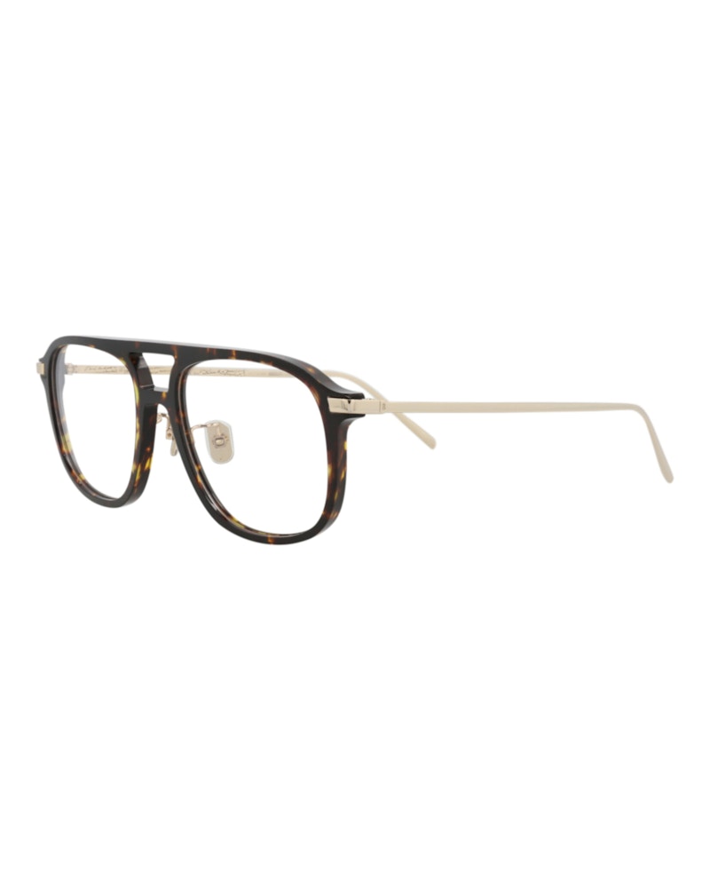 Berluti Aviator-Frame Acetate Optical Frames Havana Silver Transparent (BL50006U-55-052)