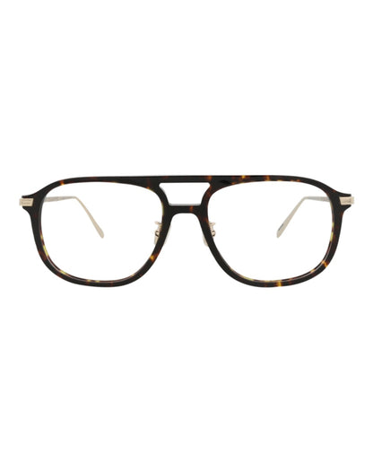 Berluti Aviator-Frame Acetate Optical Frames Havana Silver Transparent (BL50006U-55-052)
