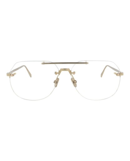 Berluti Aviator-Frame Titanium Optical Frames Gold Gold Transparent (BL50017U-58-032)
