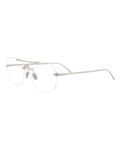 Berluti Aviator-Frame Titanium Optical Frames Palladium Palladium Transparent (BL50017U-58-016)