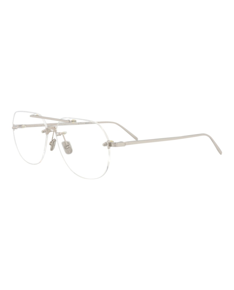 Berluti Aviator-Frame Titanium Optical Frames Palladium Palladium Transparent (BL50017U-58-016)