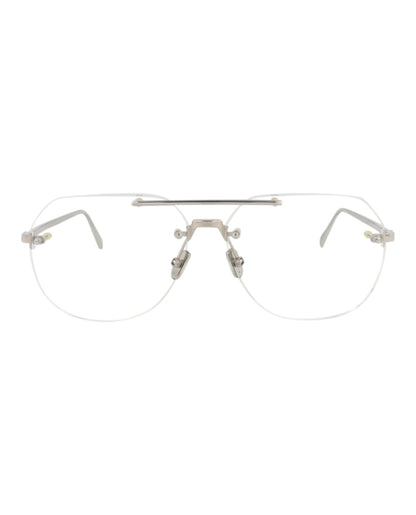 Berluti Aviator-Frame Titanium Optical Frames Palladium Palladium Transparent (BL50017U-58-016)