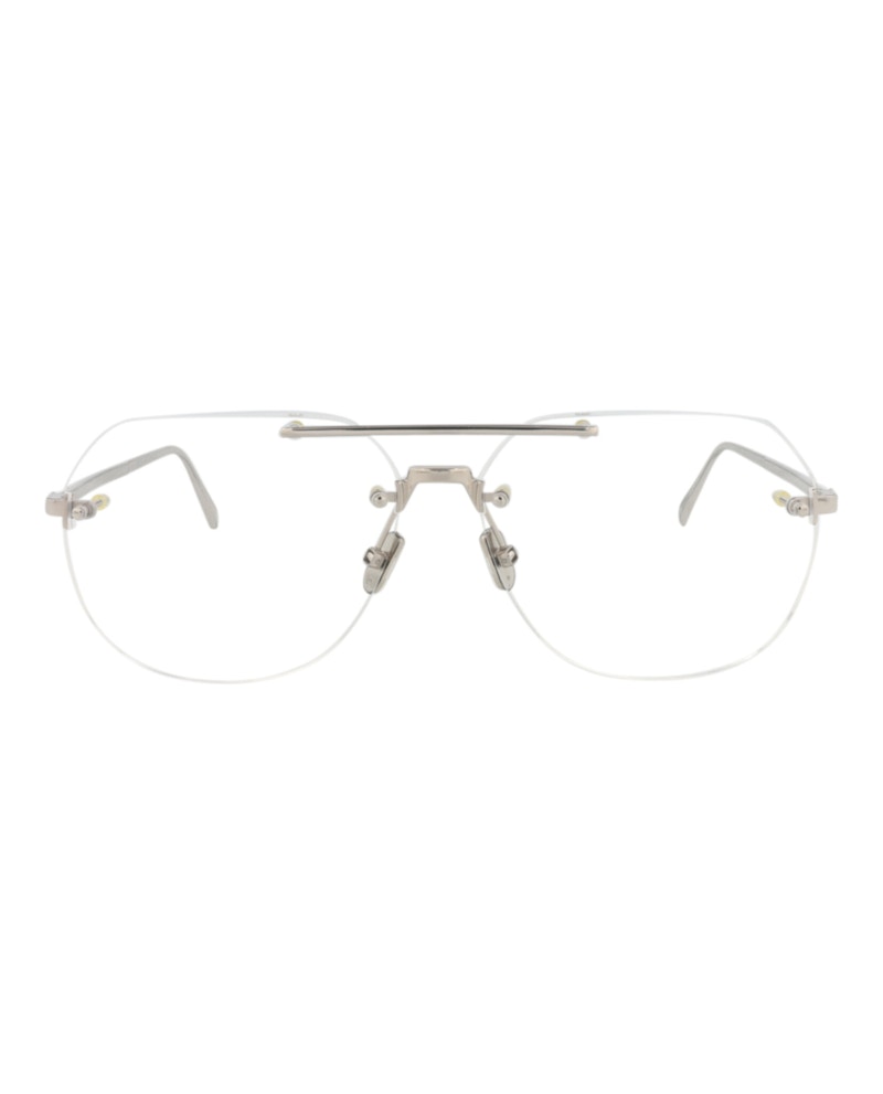 Berluti Aviator-Frame Titanium Optical Frames Palladium Palladium Transparent (BL50017U-58-016)