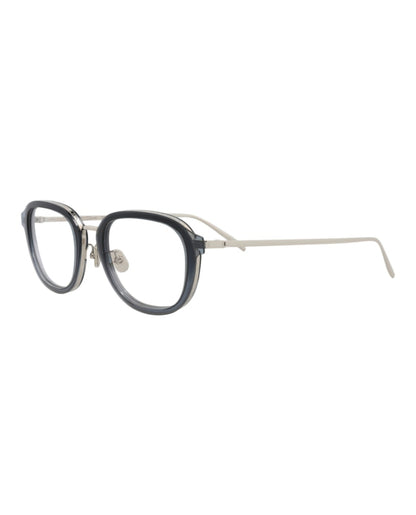 Berluti Round-Frame Acetate Optical Frames Blue Silver Transparent (BL50016U-51-086)