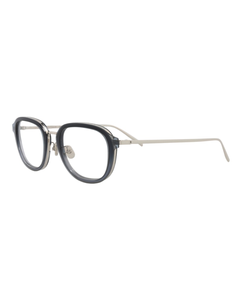 Berluti Round-Frame Acetate Optical Frames Blue Silver Transparent (BL50016U-51-086)
