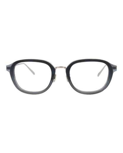 Berluti Round-Frame Acetate Optical Frames Blue Silver Transparent (BL50016U-51-086)