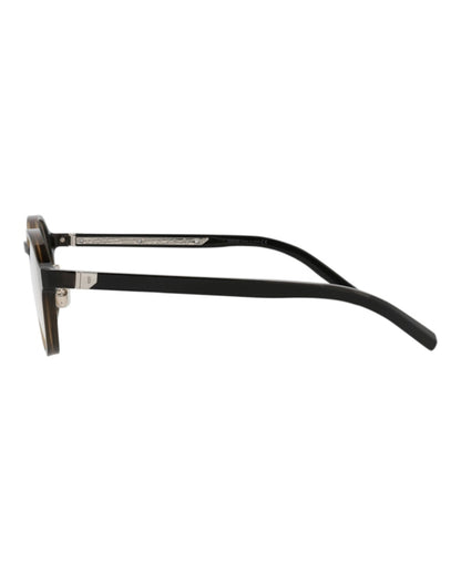 Berluti Round-Frame Acetate Optical Frames Brown Black Transparent (BL50001U-50-047)