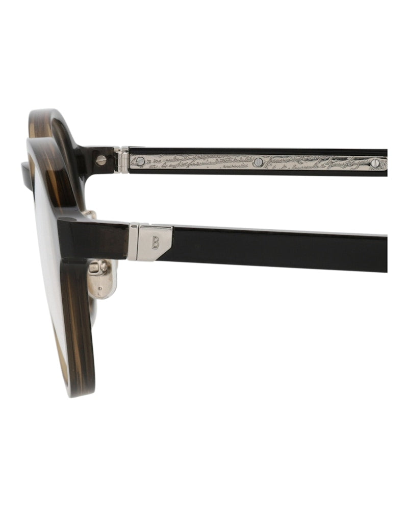 Berluti Round-Frame Acetate Optical Frames Brown Black Transparent (BL50001U-50-047)