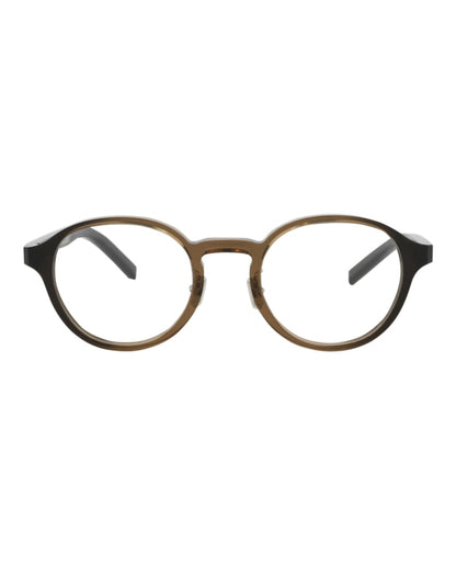 Berluti Round-Frame Acetate Optical Frames Brown Black Transparent (BL50001U-50-047)