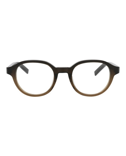 Berluti Round-Frame Acetate Optical Frames Brown Black Transparent (BL50020U-49-047)