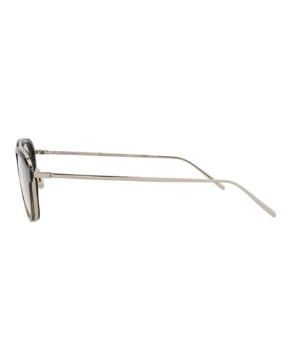 Berluti Round-Frame Acetate Optical Frames Brown Silver Transparent (BL50016U-51-047)