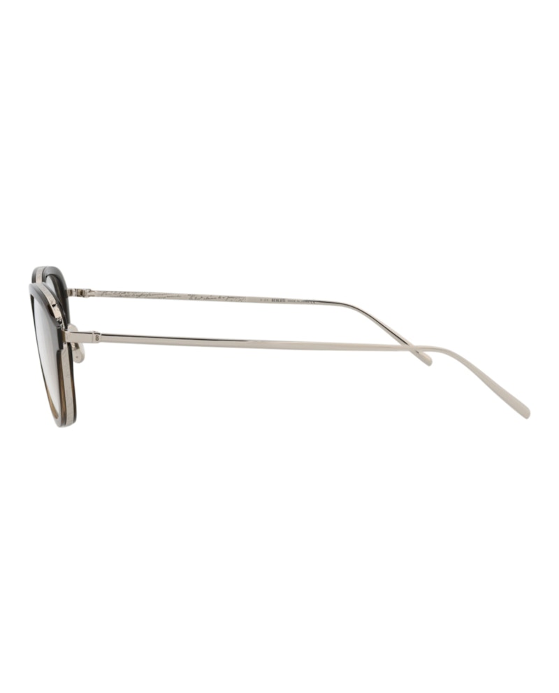 Berluti Round-Frame Acetate Optical Frames Brown Silver Transparent (BL50016U-51-047)
