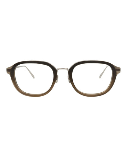 Berluti Round-Frame Acetate Optical Frames Brown Silver Transparent (BL50016U-51-047)