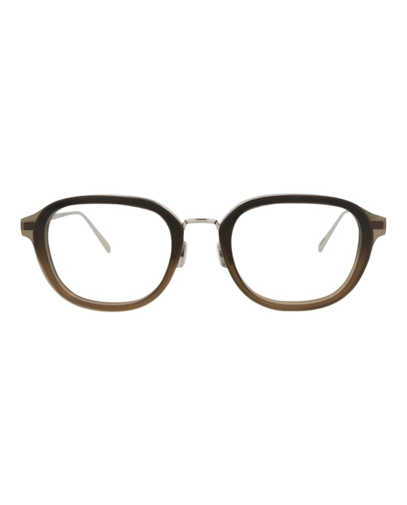 Berluti Round-Frame Acetate Optical Frames Brown Silver Transparent (BL50016U-51-047)