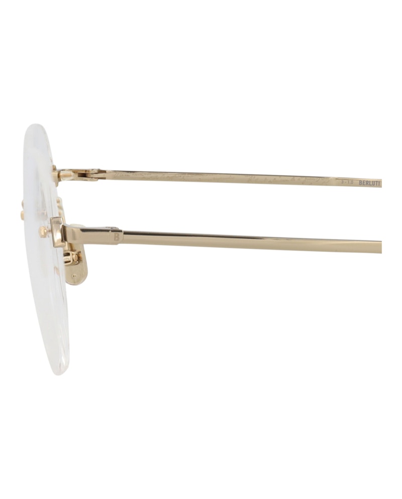Berluti Round-Frame Acetate Optical Frames Gold Gold Transparent (BL50010U-54-032)