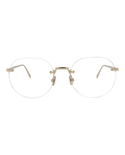 Berluti Round-Frame Acetate Optical Frames Gold Gold Transparent (BL50010U-54-032)