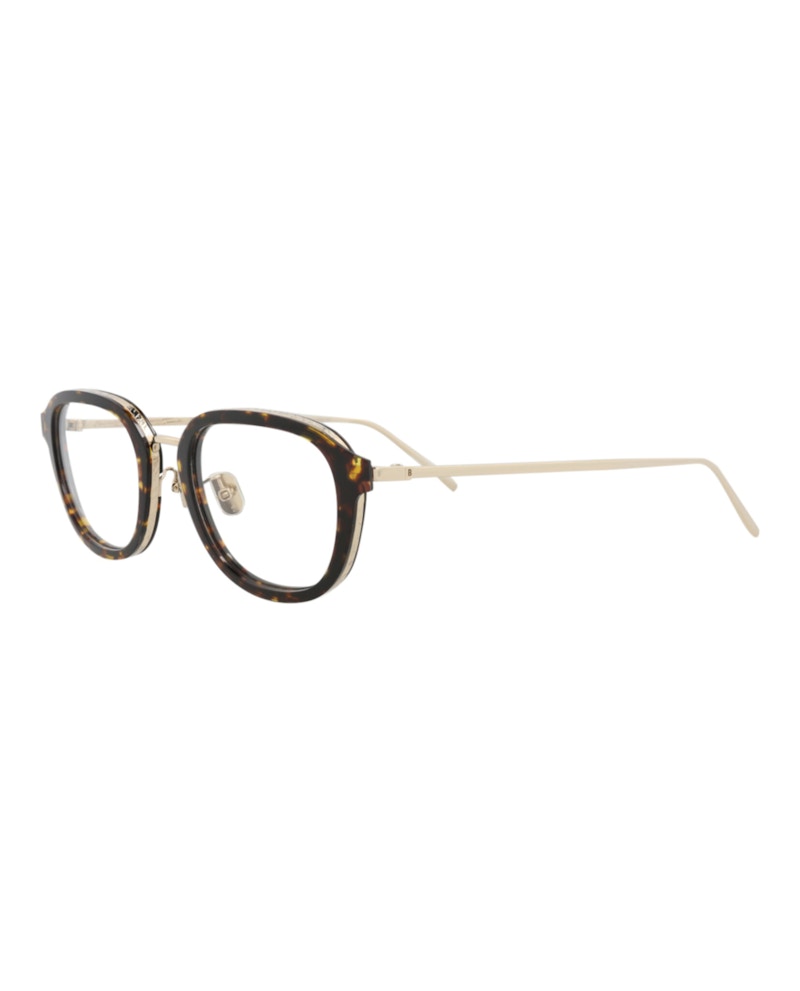 Berluti Round-Frame Acetate Optical Frames Havana Gold Transparent (BL50016U-51-052)