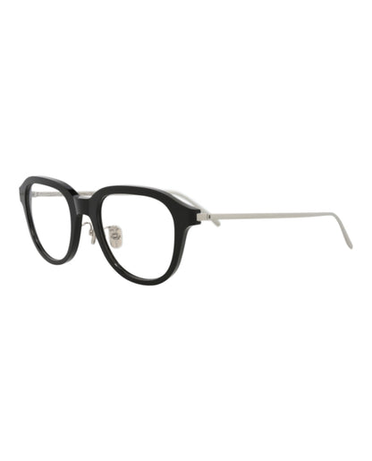 Berluti Round-Frame Titanium Optical Frames Black Silver Transparent (BL50014U-51-001)
