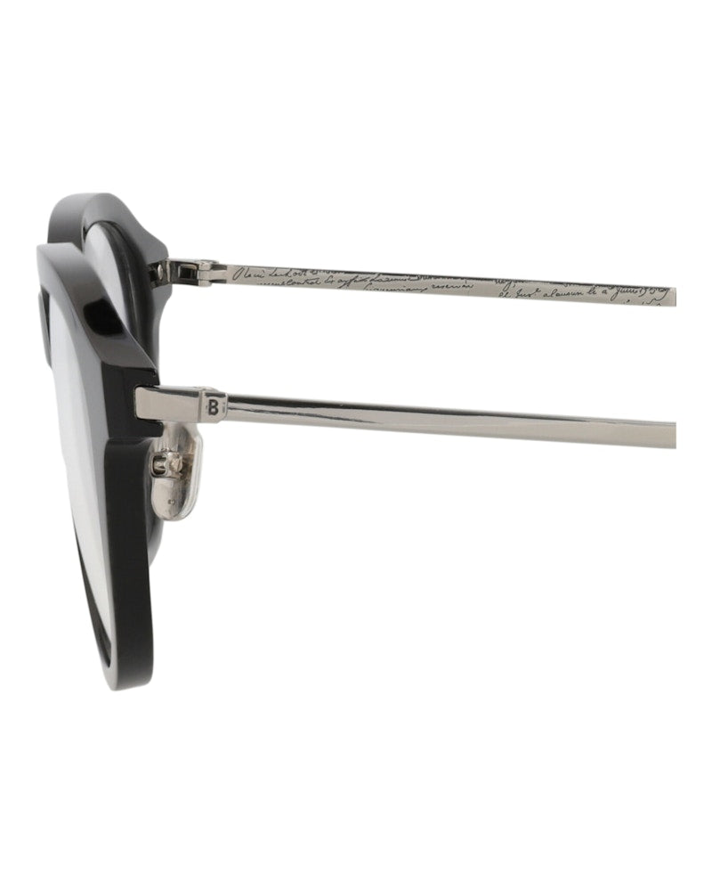Berluti Round-Frame Titanium Optical Frames Black Silver Transparent (BL50014U-51-001)