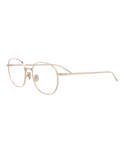 Berluti Round-Frame Titanium Optical Frames Gold Gold Transparent (BL50011U-52-032)