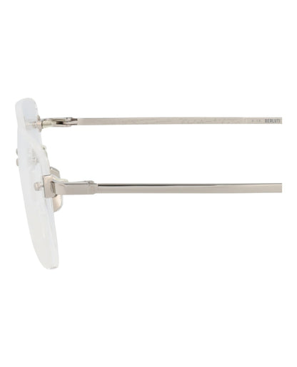 Berluti Square-Frame Titanium Optical Frames Palladium Palladium Transparent (BL50009U-58-016)