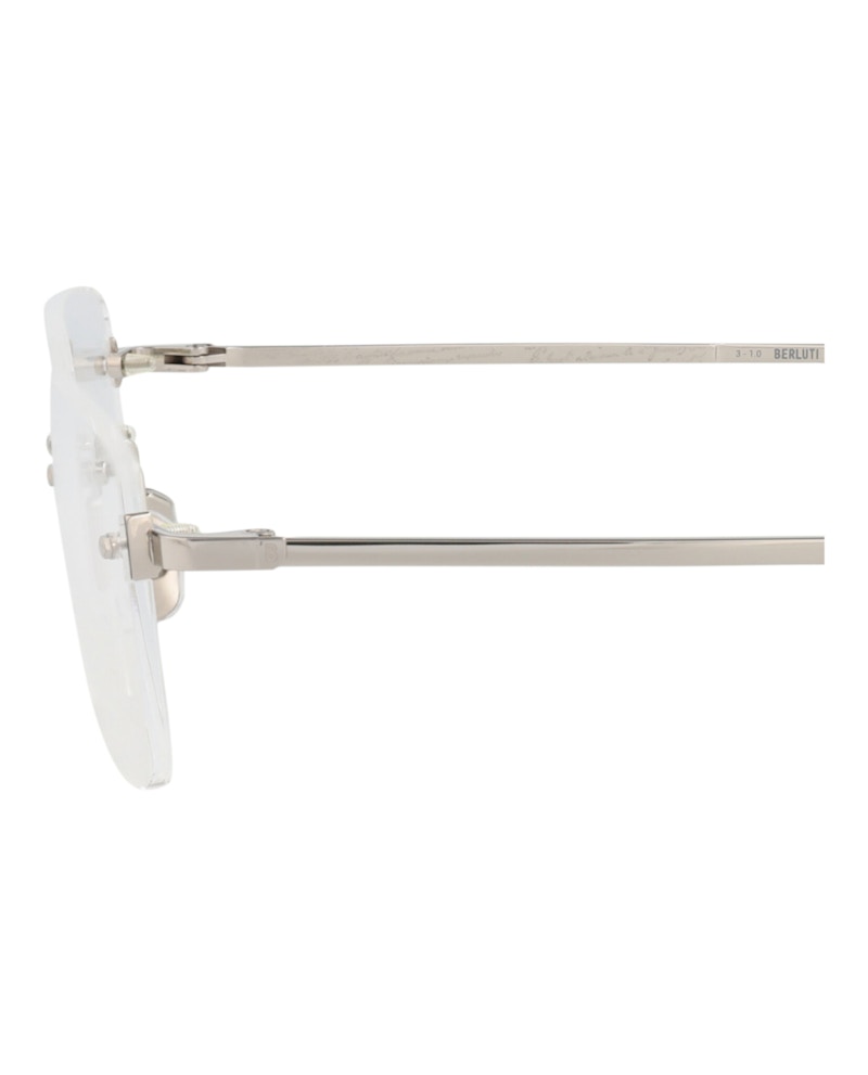 Berluti Square-Frame Titanium Optical Frames Palladium Palladium Transparent (BL50009U-58-016)