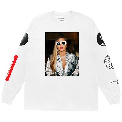 Beyonce BIK Photo Longsleeve Tee White