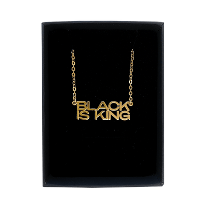Beyonce Black Is King Nameplate Necklace by Melanie Marie Gold