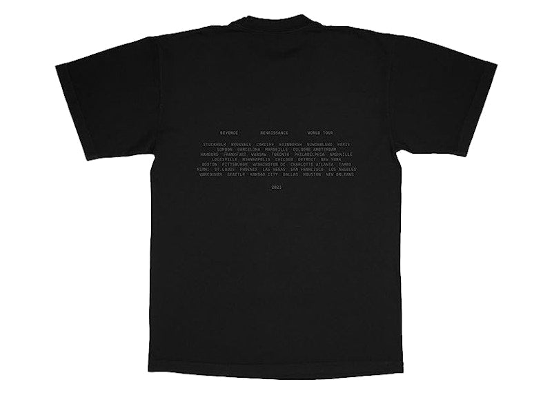 Beyonce Official Renaissance World Tour Merch Disco Cowboy Hat T-Shirt Black