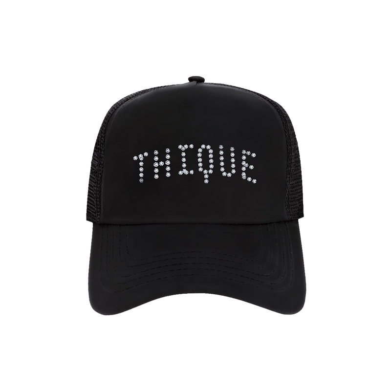 Beyonce Thique Rhinestone Trucker Hat Black