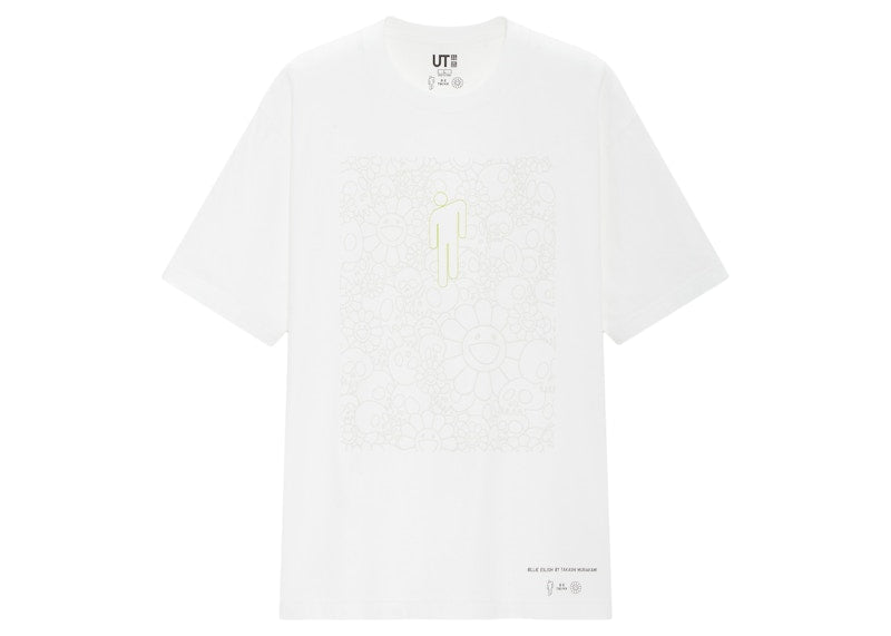 Billie Eilish Flower Skulls T-Shirt (US Mens Sizing) White