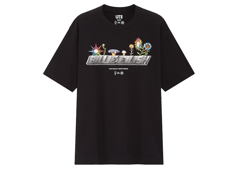 Billie Eilish Flowers T-Shirt (Asia Mens Sizing) Black