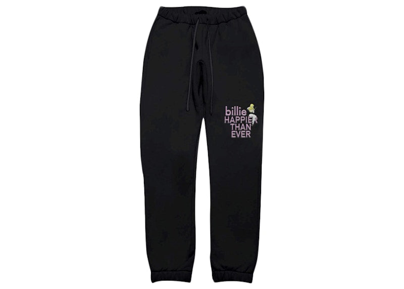 Billie Eilish Limited Edition Pretty Boy Rhinestone Sweatpants Black