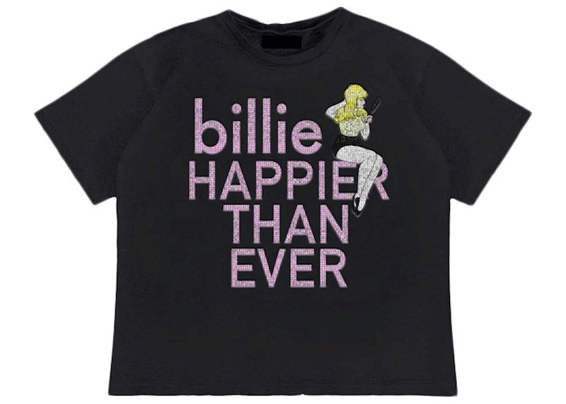 Billie Eilish Limited Edition Pretty Boy Rhinestone T-shirt Black