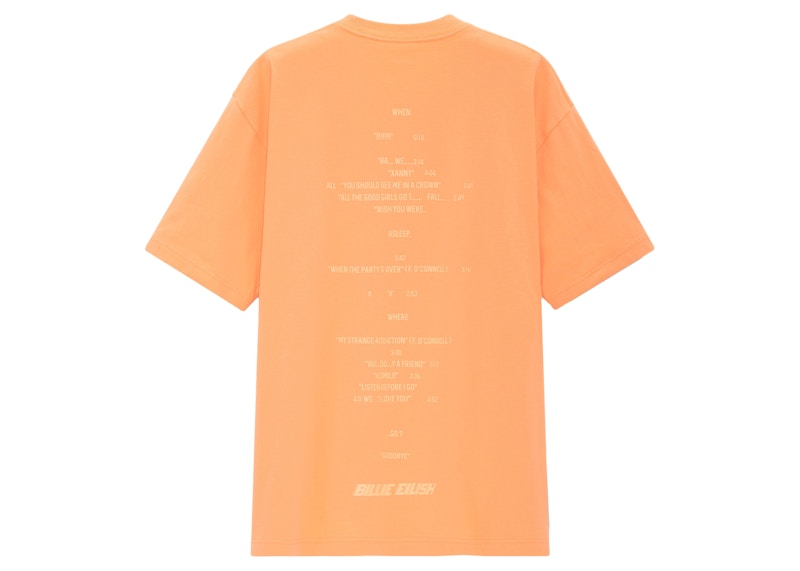 Billie Eilish Logo T-Shirt (Asia Womens Sizing) Orange