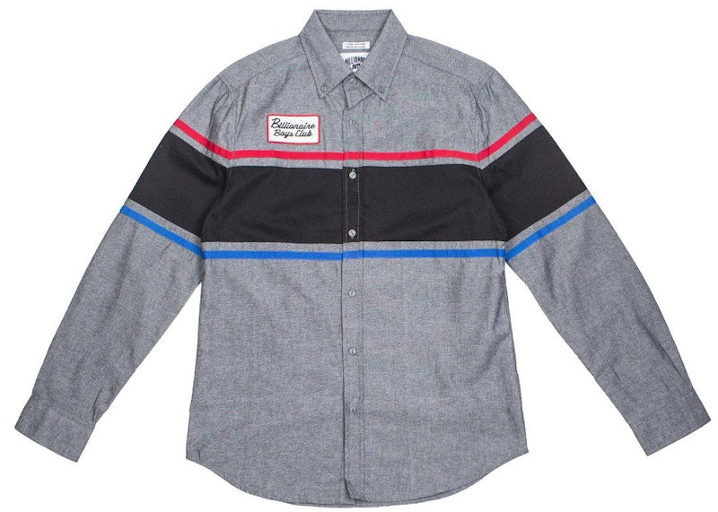 Billionaire Boys Club Service Bay Long Sleeve Woven Shirt Gray/Chambray