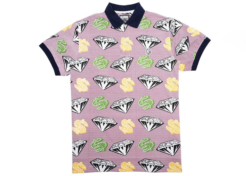 Billionaire Boys Club Spotted Polo Shirt Pink/White