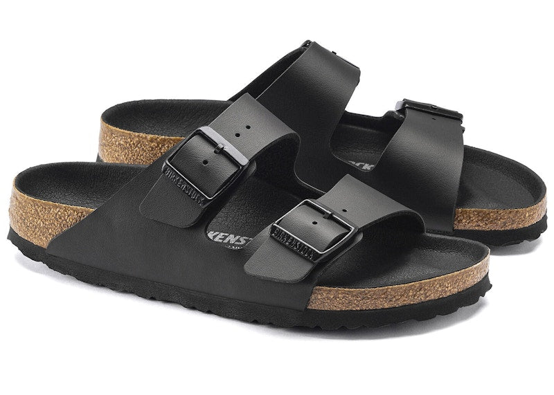 Birkenstock Arizona Birko Flor Black Black Foot Bed