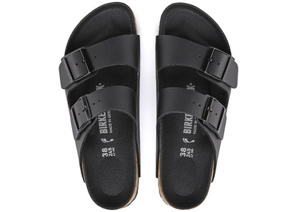 Birkenstock Arizona Birko Flor Black Black Foot Bed