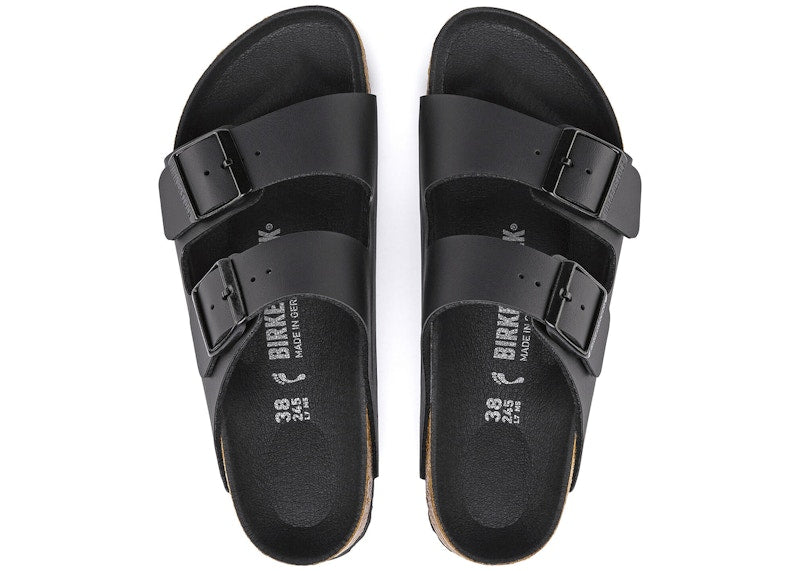 Birkenstock Arizona Birko Flor Black Black Foot Bed