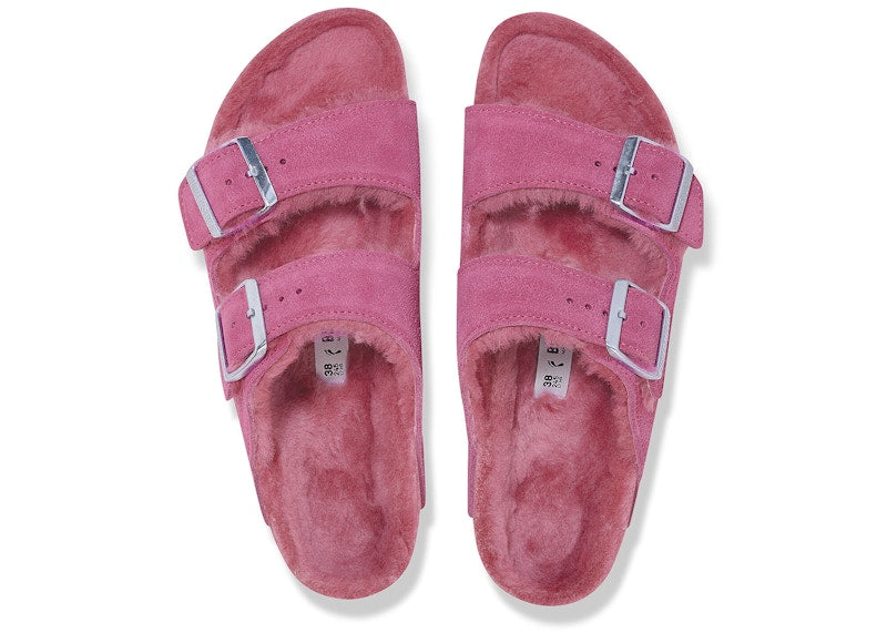 Birkenstock Arizona Shearling Suede Fuchsia Tulip