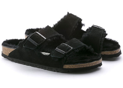 Birkenstock Arizona Shearling Suede Leather Black